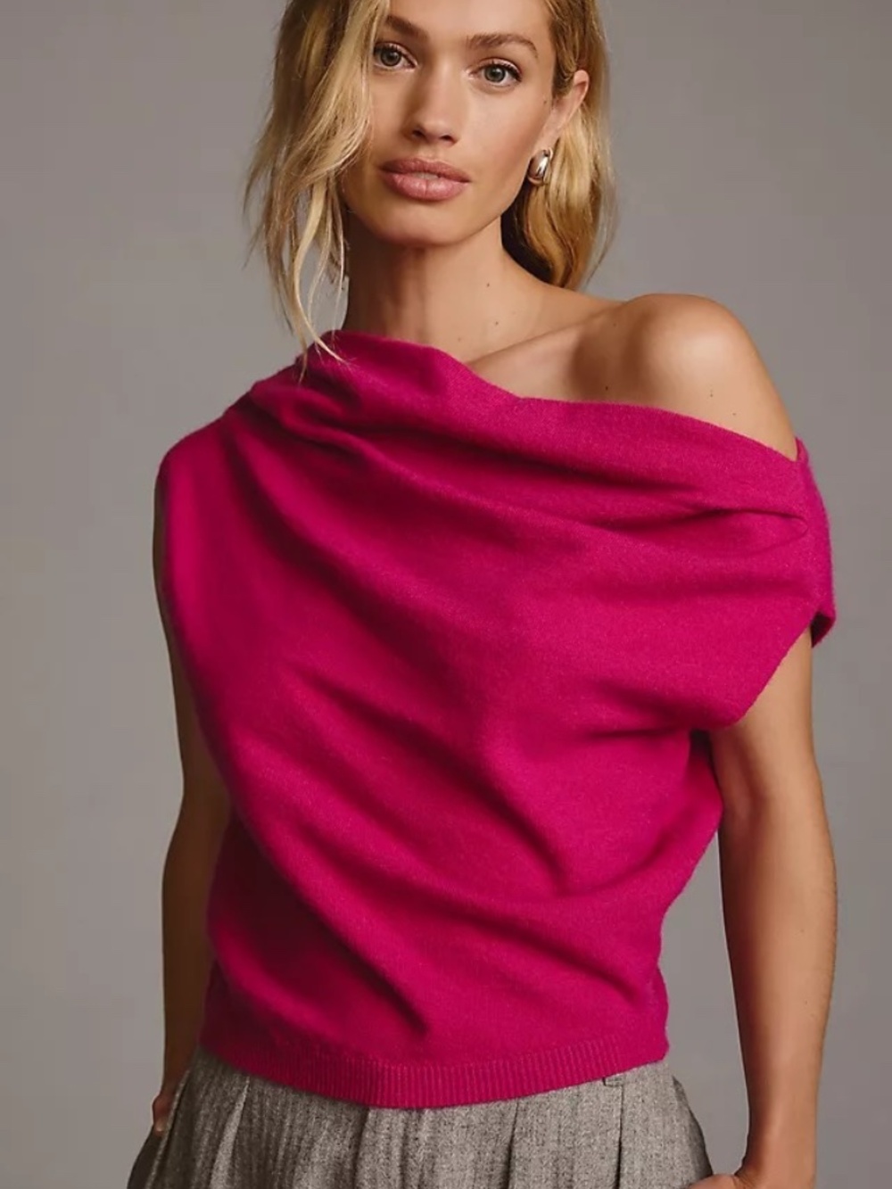 ASTR The Label Devin Wide-Neck Sweater in Pink | Size Medium